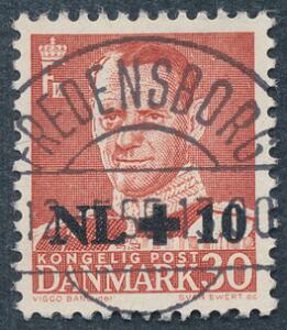 1953. Hollands Hjælpen. 3010 øre. LUXUS-stemplet FREDENSBORG 12.5.55.