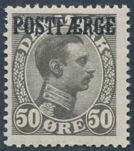 1922. Chr.X. 50 øre, olivgrå. Postfrisk mærke. AFA 3800