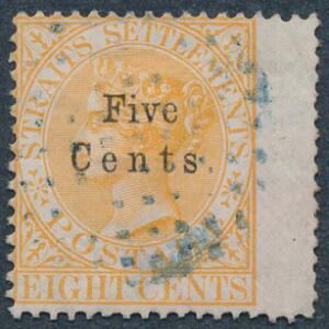 Malaysia. Straits Settlements. 1879. 58 c. Victoria, orange. SG £ 180