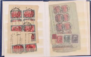 Tysk Rige, Bund og Berlin. Lille lommebog med større enheder samt brevklip. Se foto af alle sider
