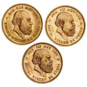 Nederlandene, 10 Gulden 1875, 1876, 1877, F 342.3