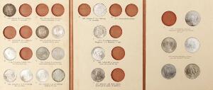 Samling i 10 Siegmapper bl.a. 1 øre 1920, 10 øre 1959, 1 kr 1938, 1959, erindringsmønter 1888 - 1972 19 stk. inkl. 1888, 1912, div. øvrige