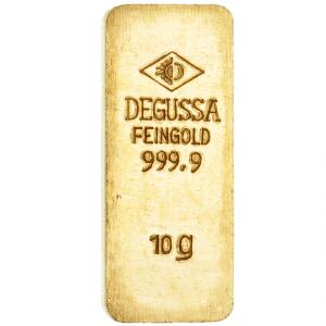Lille guldbarre - Degussa Feingold, 10 g 999,91000