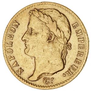 Frankrig, Napoleon, 20 francs 1815, KM 705, F 522, små ks.