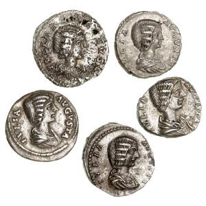 Romerske kejserdømme, Julia Domna, død 217, 5 forskellige denarer