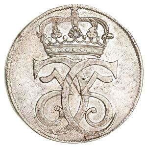 Christian V, 4 mark  krone 1684, H 79, ridse på advers