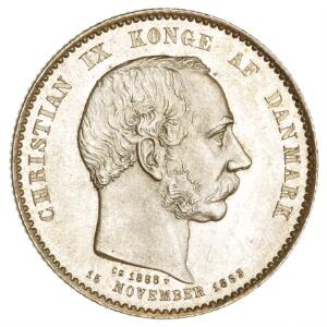 2 kr 1888, slået i anledning af regeringsjubilæet, H 10