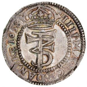 Frederik III, 4 mark  krone 1653, H 95A, Aagaard 33.1
