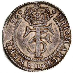 Frederik III, 4 mark  krone 1658, H 95A, Aagaard 70.1