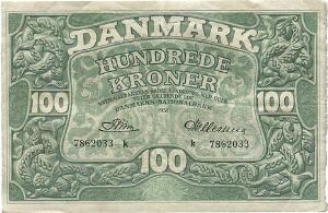100 kr 1951 k, 7862033, Riim  Hellerung, Sieg 126, Pick 39