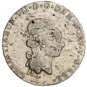 Christian VII, speciedaler 1797, H 13A, lille filespor på rand