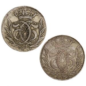 Christian V, Glückstadt, 4 mark  krone 1693, H 125A, kval. 1 samt 4 mark  krone 1693, H 125B, kval. 1, i alt 2 stk.