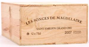 12 bts. Les Songes de Magdelaine, Saint-Émilion Grand Cru 2007 A hfin. Owc.