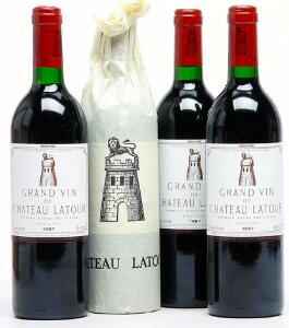 12 bts. Château Latour, Pauillac. 1. Cru Classé 1987 A-AB bn. Owc.