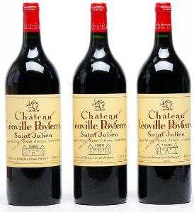 6 bts. Mg. Château Léoville Poyferré, Saint - Julien. 2. Cru Classé 1990 A-AB bn. Owc.