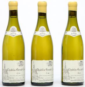 3 bts. Chablis Grand Cru Les Clos, Domaine Raveneau 2002 A hfin.