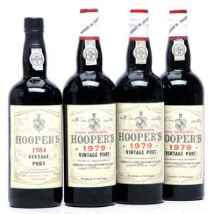 3 bts. Hoopers Vintage Port 1979 A-AB bn.  etc. Total 4 bts.