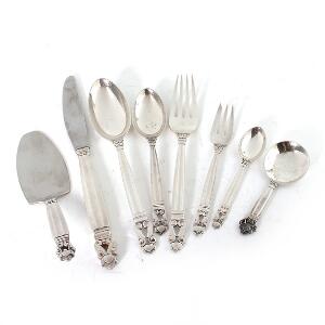 Johan Rohde Kongemønster. Bestik af sterlingsølv. Georg Jensen efter 1945. 38