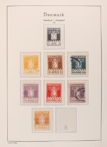 Grønland. 1915-2007. Stemplet samling i 2 luxus Leuchtturm album med Pakke Porto, Amerikanerudgave, 7 stk. Danmark Befriet m.m.
