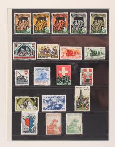 Schweiz. SOLDATERMÆRKER. Meget usædvanlig og spændende samling af diverse soldatermærker samt mange gode breve m.m. Se fotoudsnit