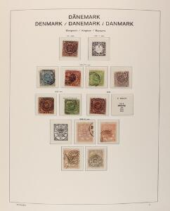 Danmark. 1851-2000. Samling i flot Schaubek-album med bedre iblandt, dog er kvaliteten blandet i den klassiske del, dog en smuk stemplet 4 RBS Thiele