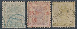 Kina. 1885. 1-5 Ca. Stemplet sæt.