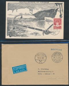 Grønland. 1964-91. Ringbind med 48 kort og kuverter, forsynet med grønlandske skibsstempler.