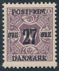 1918. 2710 øre, lilla, vm. III. Perfekt centreret postfrisk kvalitet. AFA 1400