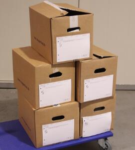 Grønland. Stort lager i 5 kasser med FDC, officielle og special fremstillede. Ca. 3700 stk. i alt iflg. rekvirent. Også en del mindeark.