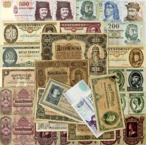 Ungarn, lille lot sedler, mange forskellige, flere bedre typer, i alt 41 stk.
