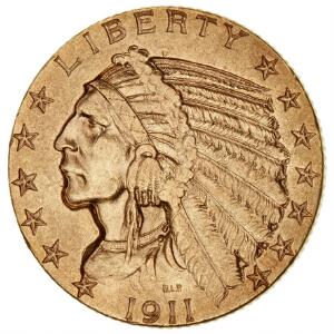 USA, 5 Dollars 1911 Indian Head, F 148