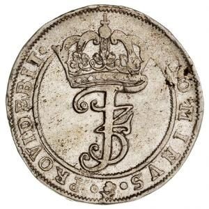 Frederik III, 4 mark  krone 1669, H 117A, Aagaard 92.1, let renset sjælden type