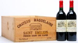 6 bts. Château Magdelaine, Saint-Émilion 1. Grand Cru Classé 1990 A-AB bn. Owc.