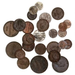 Frederik VI, lille samling af diverse sølv- og kobbermønter, i alt 26 stk. i varierende kvalitet