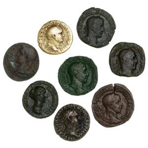 Romerske kejserdømme, 8 kobbermønter, 1. 3. århundrede