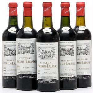 5 bts. Château Pichon Longueville Comtesse, Pauillac. 2. Cru Classé 1966 Bottled in DK.