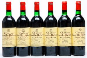6 bts. Château Léoville Poyferré, Saint - Julien. 2. Cru Classé 1978 A-AB bn.