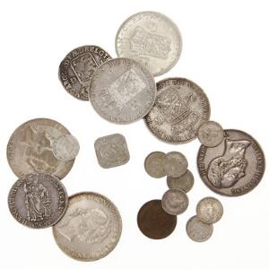 Holland, West Friesland, 1 gulden 1706, KM 97.1, Overryssel, 1 gulden 164, KM 102, endvidere diverse 2 12 gulden, 10 cents, 5 cents og 1 cent 19. - 20. årh.
