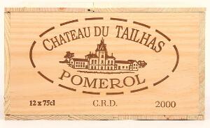 12 bts. Château du Tailhas, Pomerol 2000 A hfin. Owc.