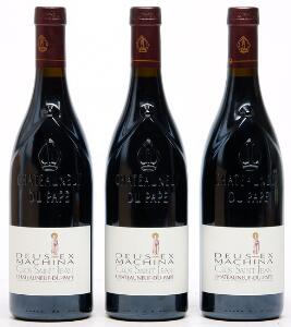 3 bts. Chateauneuf-du-PapeDeus Ex Machina, Clos Saint Jean 2005 A hfin.
