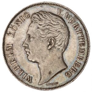 Tyskland, Württemberg, 2 Gulden 1849, Dav. 957