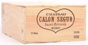 12 bts. Château Calon Ségur, Saint - Estephe. 3. Cru Classé 2009 A hfin. Owc.