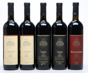 1 bt. Barolo Riserva Rocche DellAnnunziata, Paolo Scavino 2000 A-AB bn.  etc. Total 5 bts.