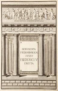 Monumenta Fredensburgica iussu Friderici V. erecta. [Copenhagen 1769]. Folio. With engraved frontispiece and 37 plates with 40 etchings two double-page.