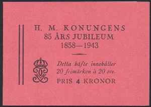 1943. Gustav V. 4 Kr. hæfte. Flot kvalitet. Facit 2300