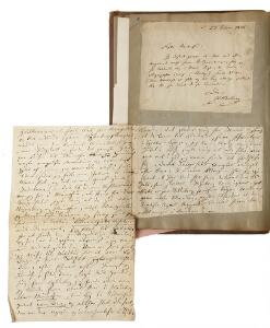 Travel letter by H.C. Andersen Collection of more than 100 autograph letters by notable personalities incl. travelletter by Hans Christian Andersen.