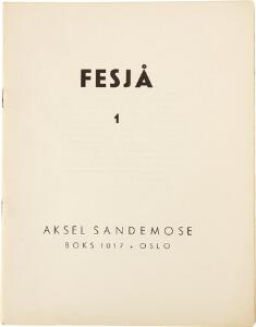 Rare periodical by Sandemose Aksel Sandemose Fesjå, no. 1-4. Oslo [1934-1936]. In orig. wrappers. Uncut.  Johs. V. Jensen Forum. 1923.