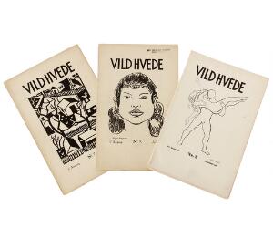 Vild Hvede Viggo F. Møller ed Vild Hvede. Tidsskrift for ung dansk litteratur. Cph 1931-42. More than 90 issues. Illust. In orig. wrappers.