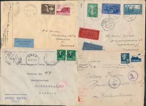 Norge. 1941-42. 4 stk. censur-breve til Danmark.
