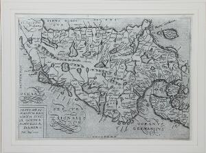 Matthias Quad Septentrionalium regionum Suetiæ, Gotiæ, Noruegiæ Daniæ [...]. 1599. Measure c. 20 x 30 cm. In passepartout.